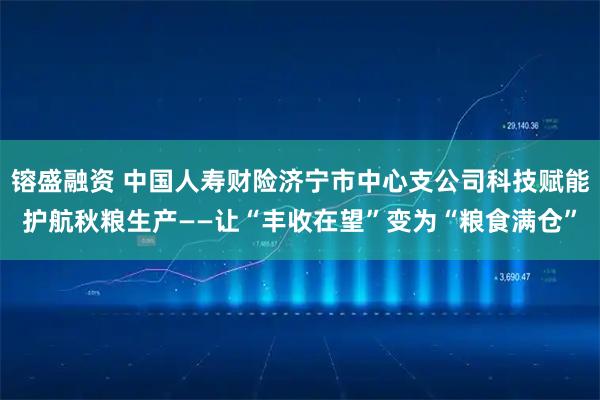 镕盛融资 中国人寿财险济宁市中心支公司科技赋能护航秋粮生产——让“丰收在望”变为“粮食满仓”