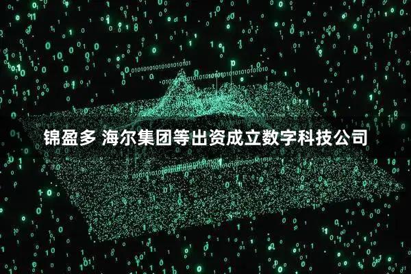 锦盈多 海尔集团等出资成立数字科技公司