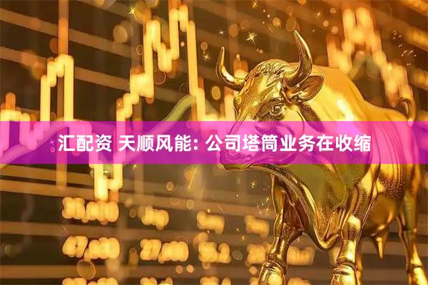 汇配资 天顺风能: 公司塔筒业务在收缩